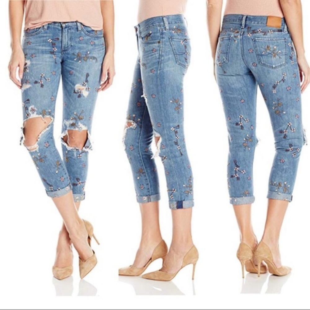 Lucky Brand Sienna Slim Boyfriend Embroidered 0/25